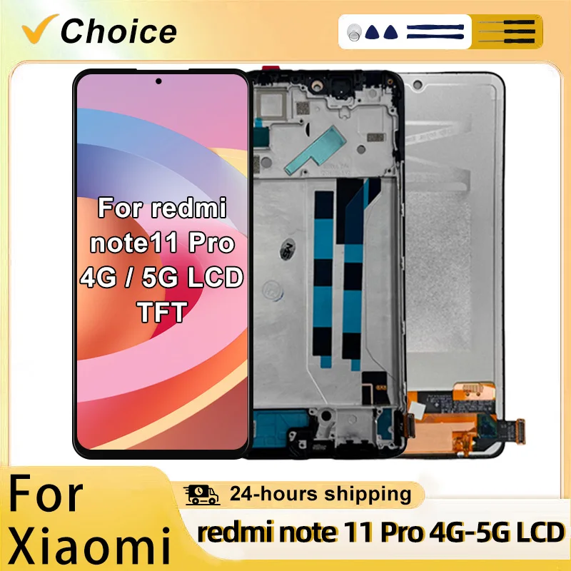 New TFT Display For Xiaomi Redmi Note 11 Pro 4G LCD 3D Touch Screen Digitizer For Redmi Note 11 Pro 5G Display Replacement Parts