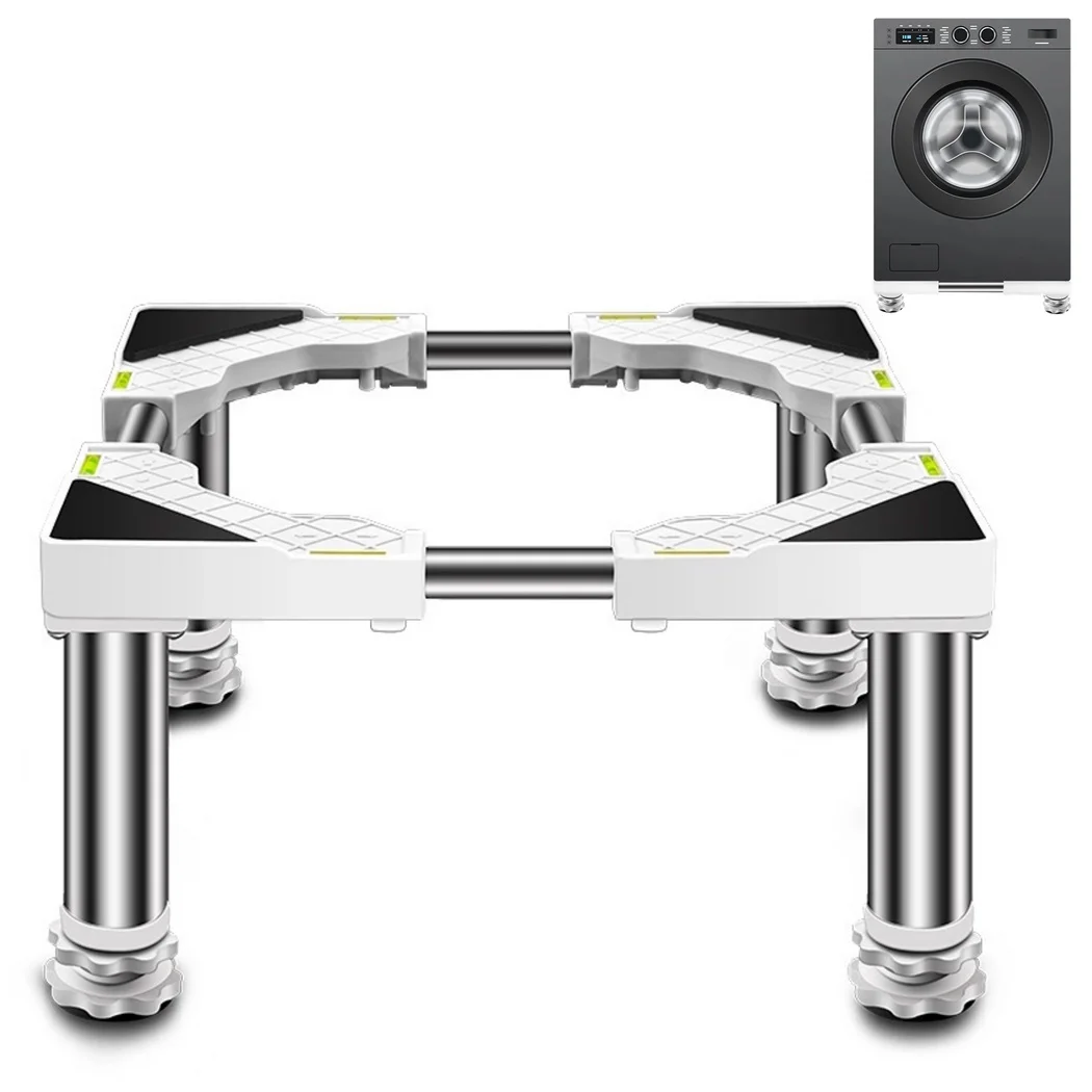 Base antideslizante para lavadora, soporte ajustable para nevera con 4 pies fuertes, soporte multifuncional para lavadora y secadora, Pedestal Universal