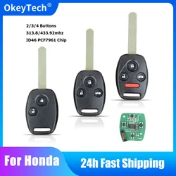 Okeytech faltbarer flip fernbedienung autos chl üssel 314/433mhz id46 chip für honda CR-V crv civic insight ridge line accord