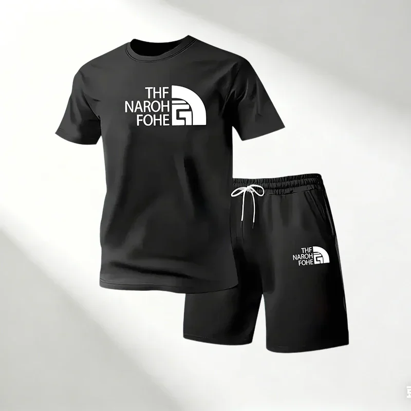 2026 Summer Men's Sports Set, 2-piece set, round neck T-shirt+quick drying sports shorts, suitable for gym, running, discount, c