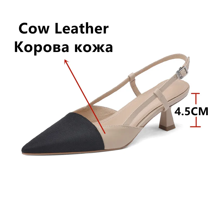 FEDONAS Sexy Fashion Spring Summer Women Sandals Party Prom Office Pointed Toe Thin Heels Pumps Genuine Leather Shoes Woman