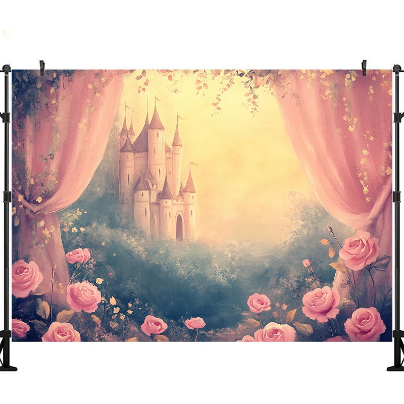 LS Photography Background Abstract Old Curtains Castle Floral Decor Maternity Wedding Adult Art Portrait Photo Backdrop Studio