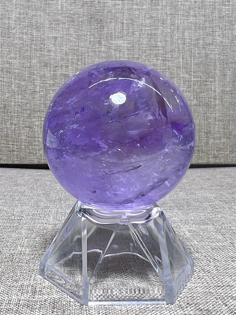 

Natural Amethyst Sphere With Rain Bow Free Form, Carving Reiki Healing Stone Home Decoration Exquisite Gift