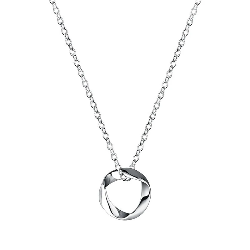 S925 Silver Mobius Ring Necklace Personalized Trend Women's Clavicle Chain Fashion Jewelry Gift