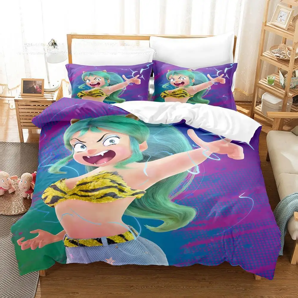 Urusei Yatsura Lum Bedding Set Single Twin Full Queen King Size Bed Set Adult Kid Bedroom Duvet cover Sets Anime Bed Sheet Set