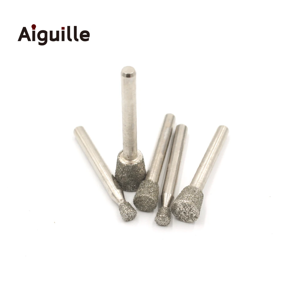 1pcs 60# Diamond Grinding Point 6mm-16mm Stone Jade Diamond Grinding Burr Peeling Grinding Point for stone Working