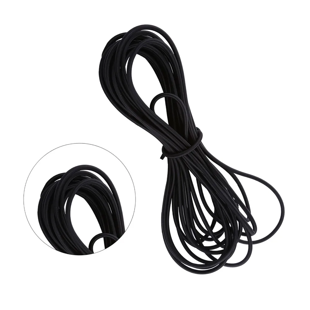 Strong Elastic Shock Cord 5mm Diameter Latex Thread Core Stretch Cord Light-weight Black/ White Jewelry Making Thread