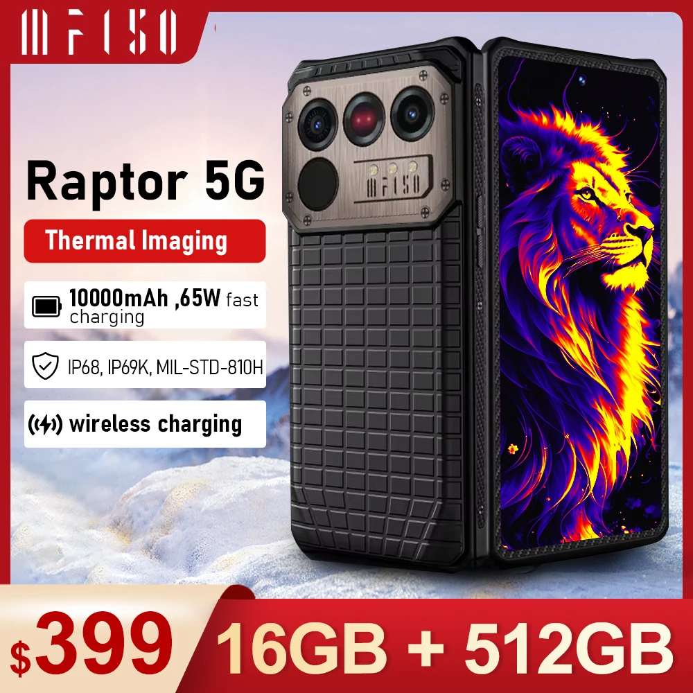 IIIF150 Raptor 5G Rugged Machine Android 14 16GB+512GB 6.78'' 120Hz AMOLED Display 10000mAh 50MP UltraThin Rugged Smartphone