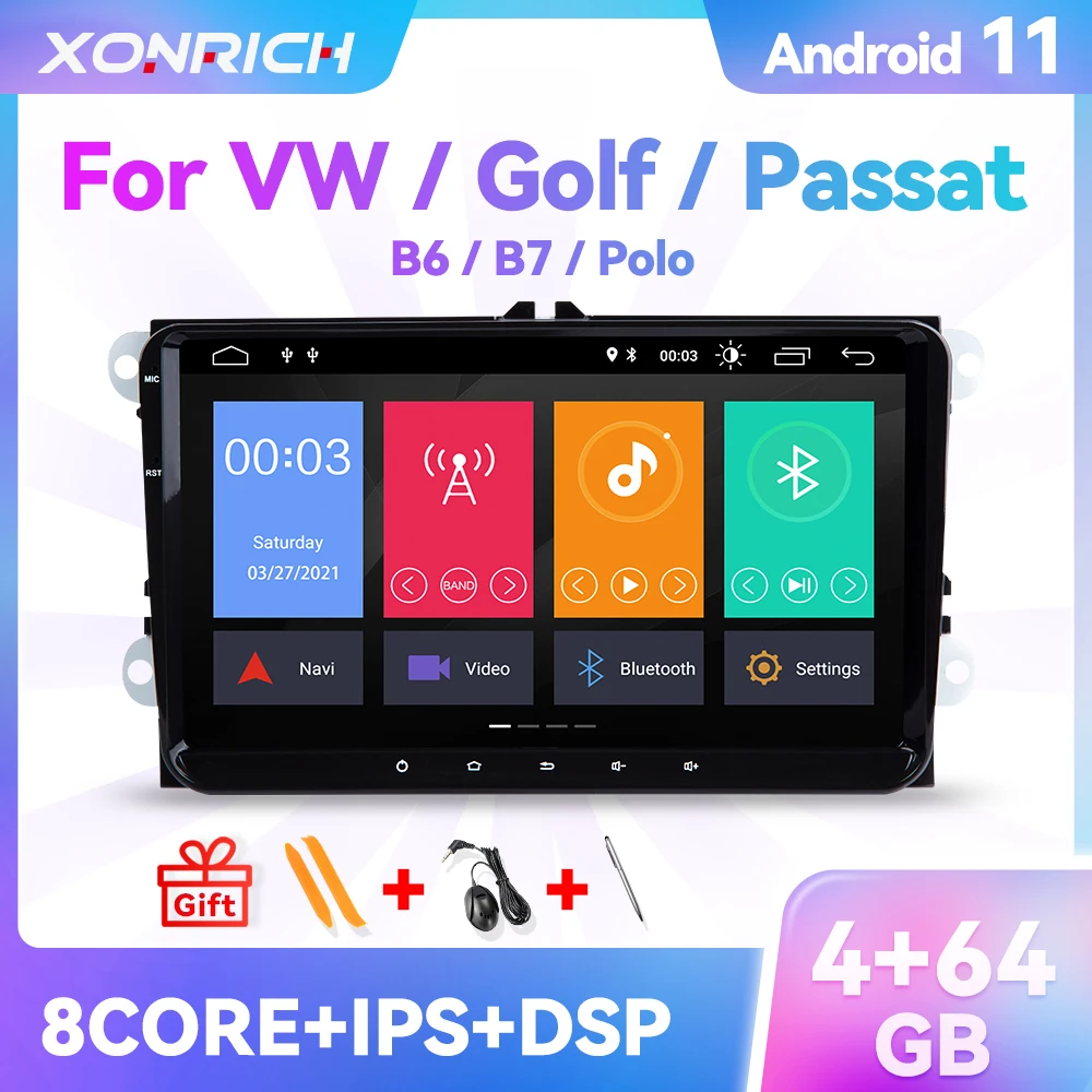 Carplay Android 11 4G 64G Car Radio Multimedia For Amarok Volksagen VW Passat B6 Golf 5 6 Skoda Octavia 2 Superb 2 Seat Leon RDS