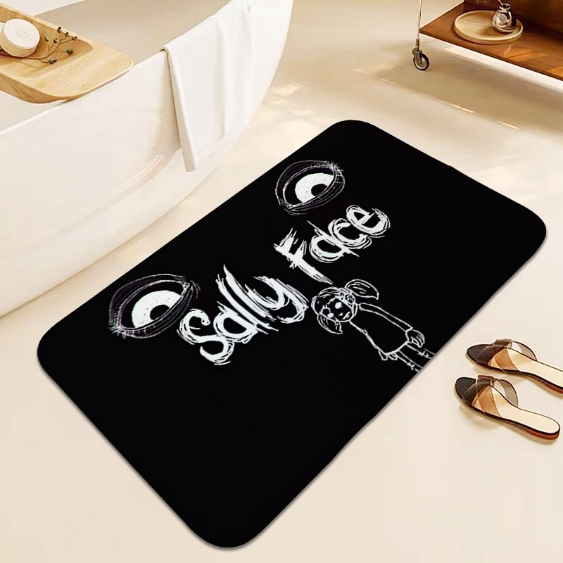 Door Mat for Bathroom S-Sally Face Doormat Entrance Door Custom Washable Non-slip Kitchen Living Room Rug Carpet for Bedroom