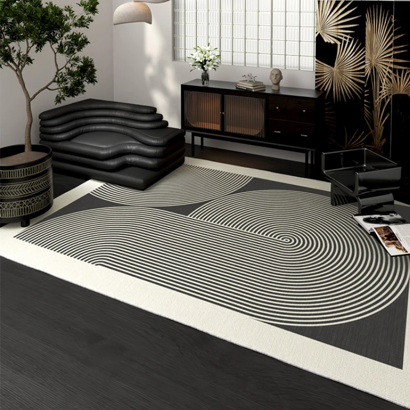 

Modern Simple Living Room Decoration Carpet Ins Lines Bedroom Bedside Fluffy Soft Carpets Light Luxury Cloakroom Non-slip Rug