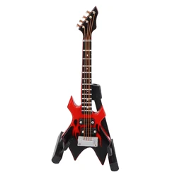 Simulation Bass Guitar Model Wooden Musical Instrument Miniature Ornaments Home Decor Gift For Music Lovers