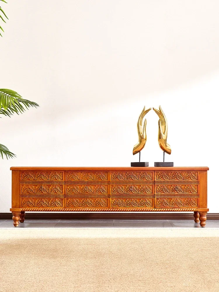 Solid Wood Living Room TV Cabinet B & B Furniture Light Luxury Floor Cabinet Locker