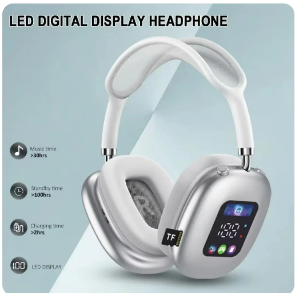 

Original Wireless Head-mounted Touch Screen Earphones Digital Display Screen Noise Cancellation Casque Bluetooth Headphones