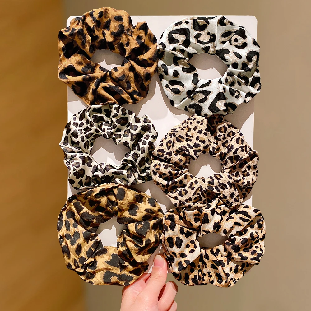 

Набор из 6 резинок для волос с леопардовым принтом — универсальный всесезонный подарок для друзей и семьи