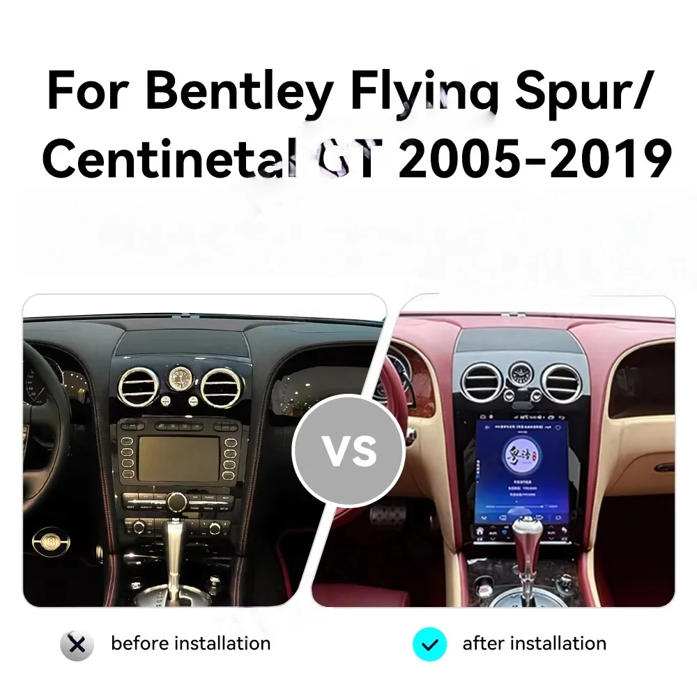12.1 inch Android Wireless Carplay Player For Bentley Continental GT Flying Spur 2005-2019 Multimedia Navigation Screen GPS DSP