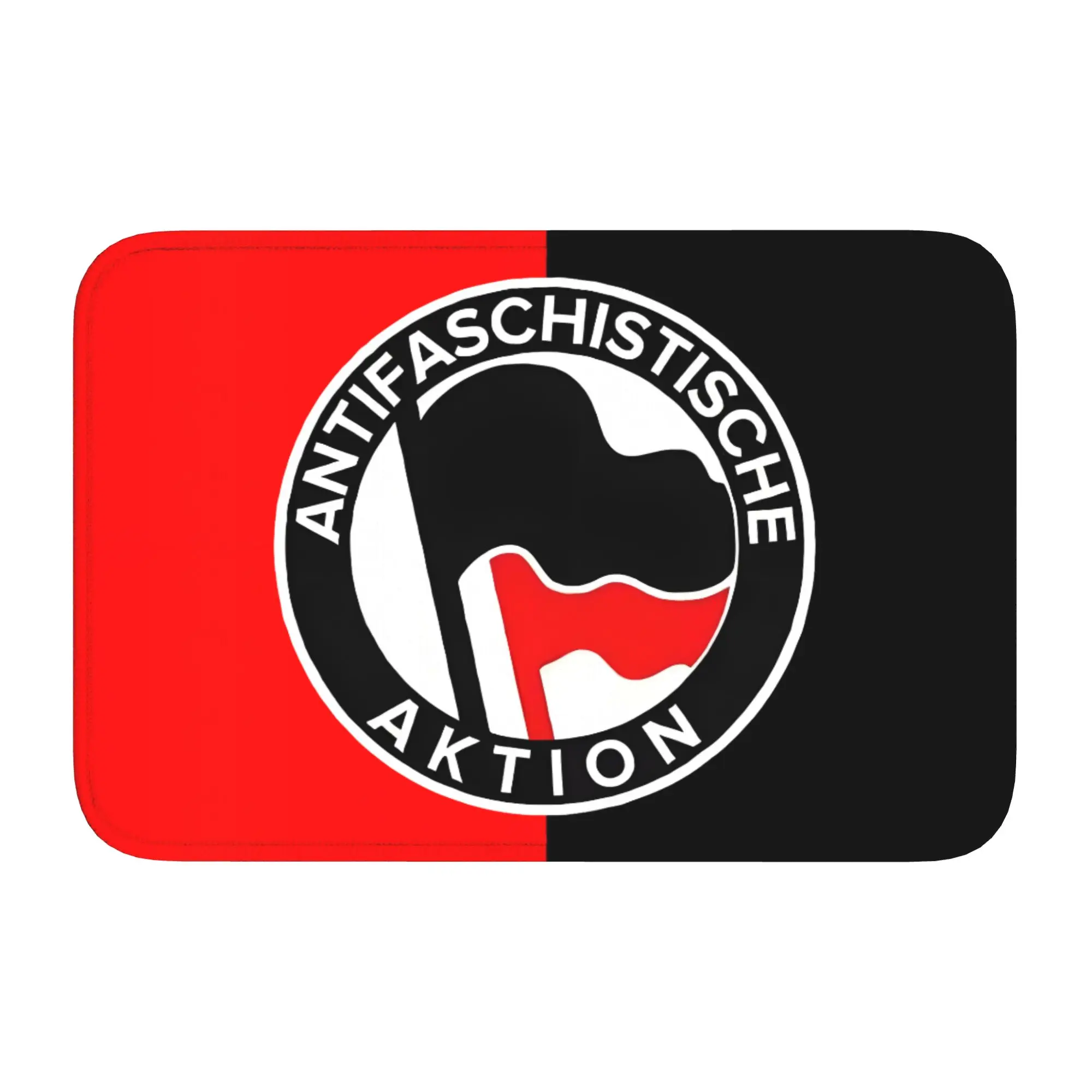 Antifa Scist Action Anti Racism Flag  Front Door Mat Anti-Slip Indoor Waterproof  Doormat Kitchen Balcony Entrance Rug Carpet