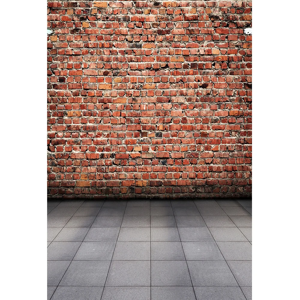 Three-dimensional Vintage Brick Wall Backdrops Newborn Birthday Portrait Background Cake Smash Wooden Floor Splicing Photography