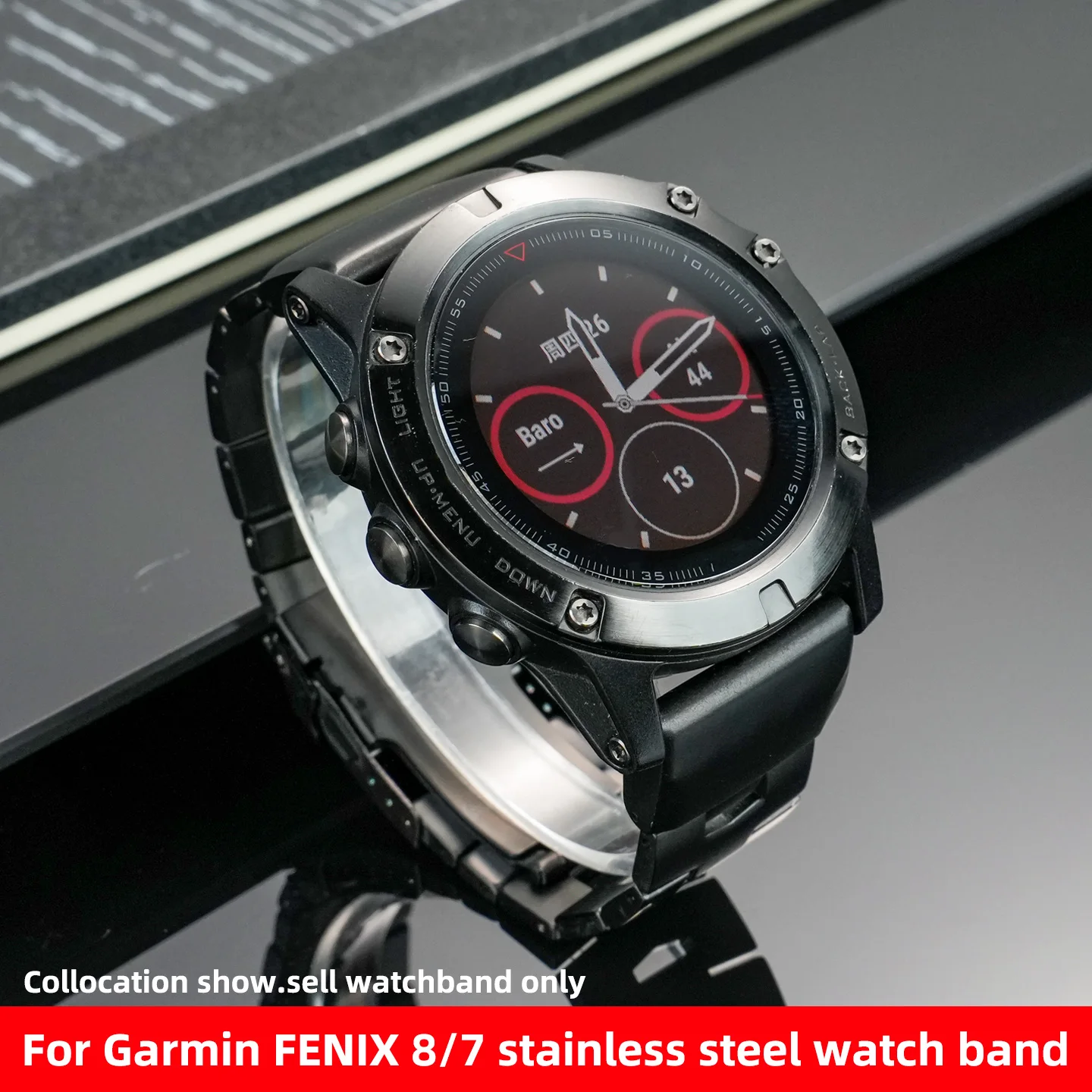 

1Высококачественный ремешок из титанового сплава для Garmin Fenix 1/2/3/3HR 7x 5X 5X plus Mk1 Mk2 Mk2i Металлический ремешок для часов Мужской браслет 26 мм