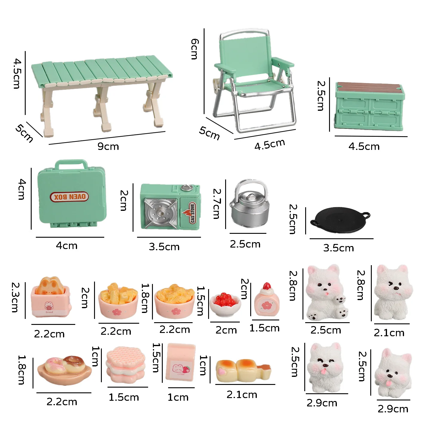 Accesorios para casa de muñecas, Mini escena, bonitas sillas de mesa para acampar, juego de cachorros para mascotas, juguete de casa de juego de simulación para niños, adornos pequeños creativos