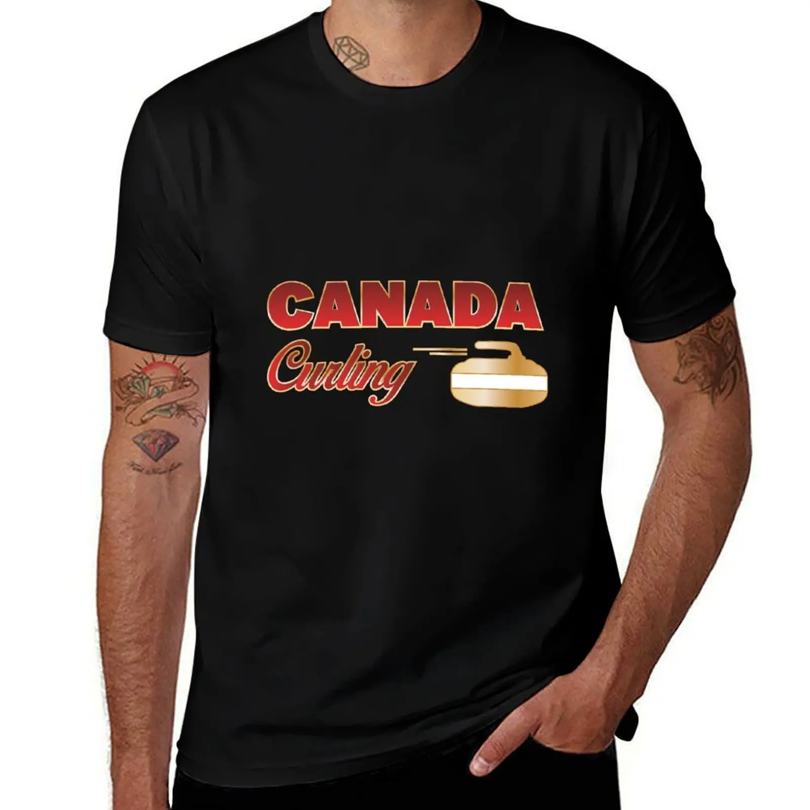 

canada curling T-Shirt man t shirt heavy cotton anime t shirts for man T-Shirt