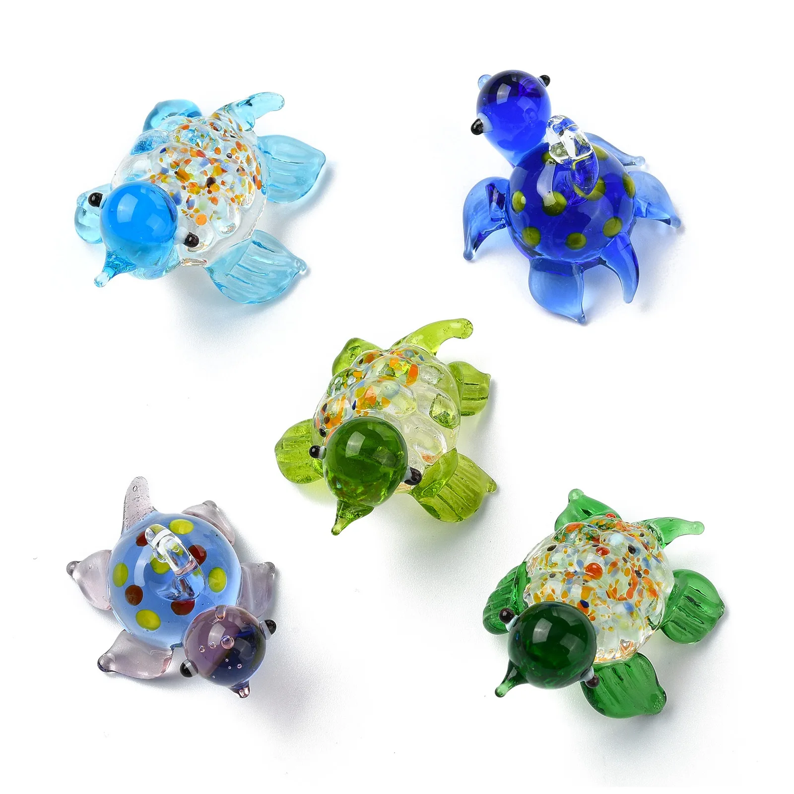 

5Pcs Tortoise Charms Handmade Turtle Lampwork Glass Pendants Sea Ocean Animal Charms for Jewelry