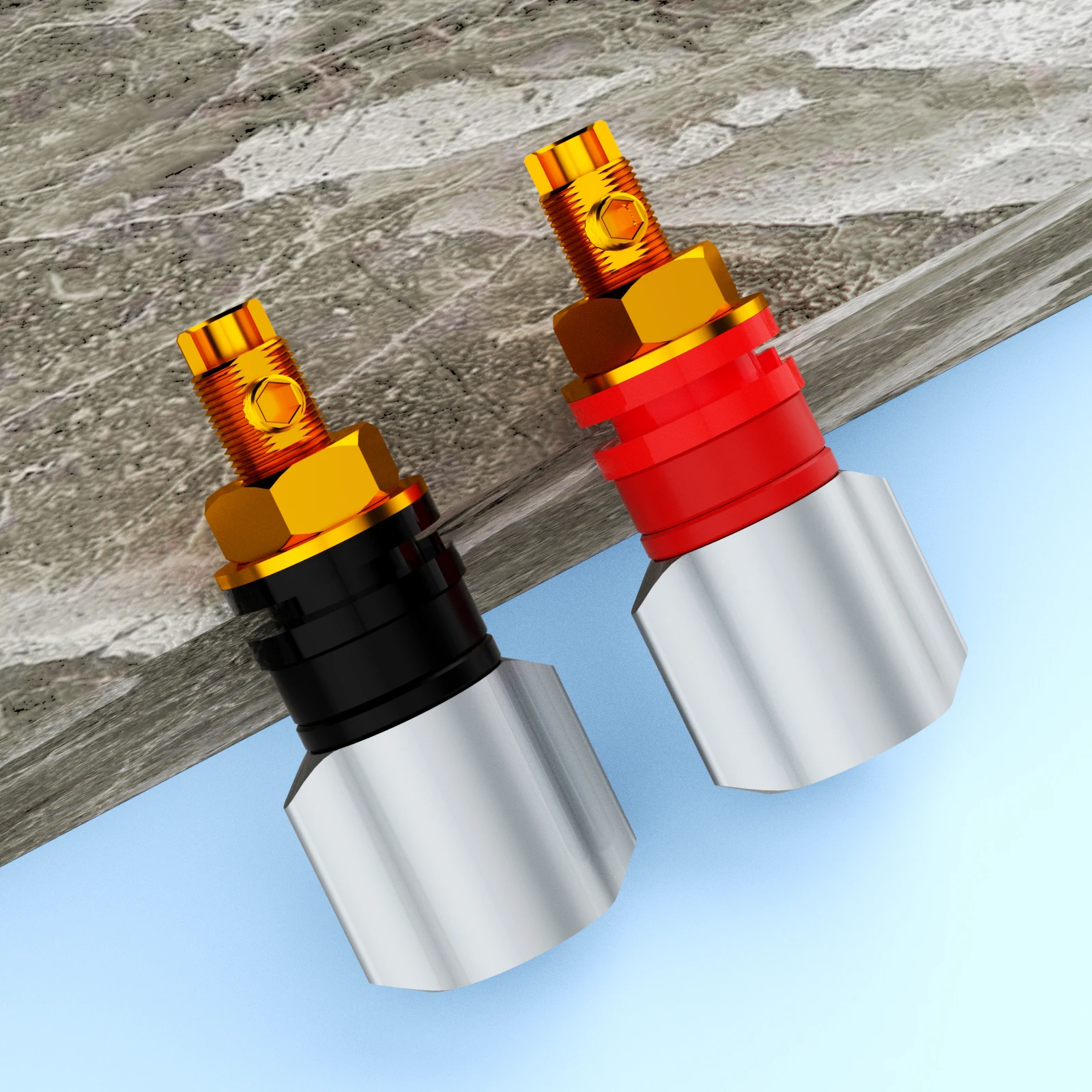 Monosaudio BP452 عالية الأداء ملزمة آخر الروديوم/مطلي بالذهب HIFI مكبر للصوت المتكلم المقبس محطة ملزمة آخر مآخذ