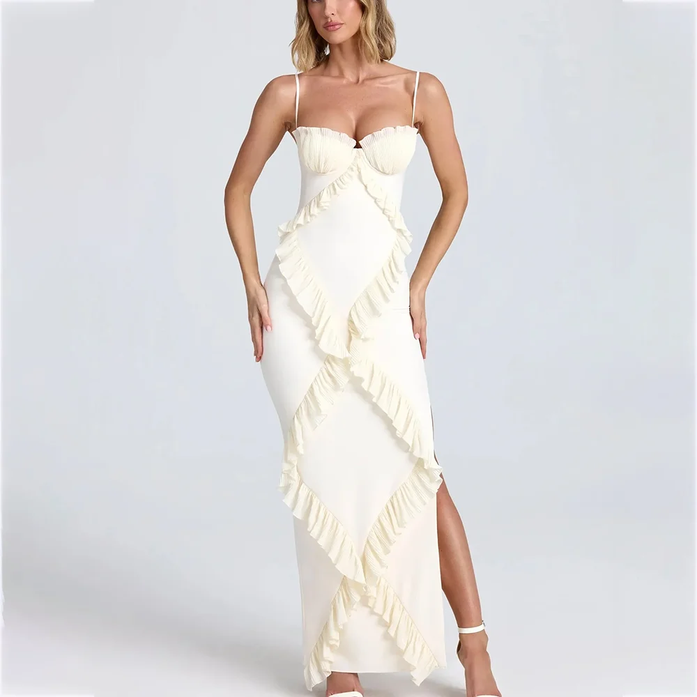 

Chic Prom Dresses Sweetheart Ruched Spaghetti Straps Evening Dress Mermaid Floor Length Celebration Party Gown Modern Style