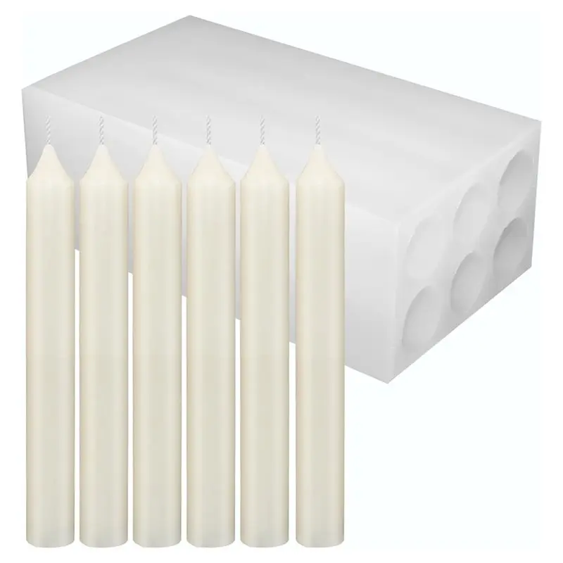 

ABXF-For DIY Candle Making 6-Hole Long Pillar Silicone Candle Mold, Versatile Cylinder Design