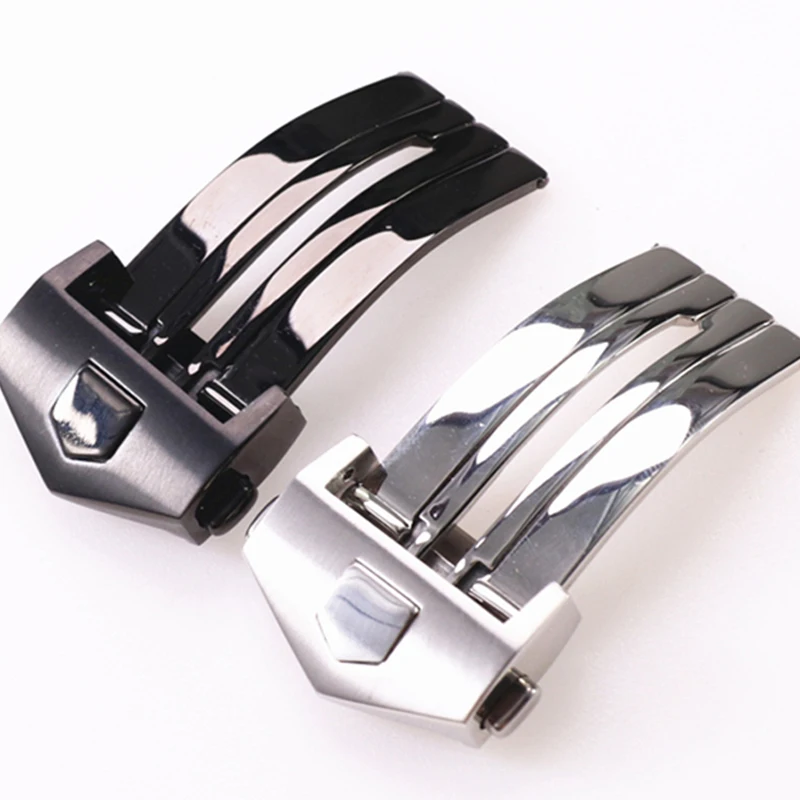 18mm 20mm Watch Buckle for TAG Heuer Connected Modular Calera Strap Stainless Steel Folding Clasp Double Button Watchband