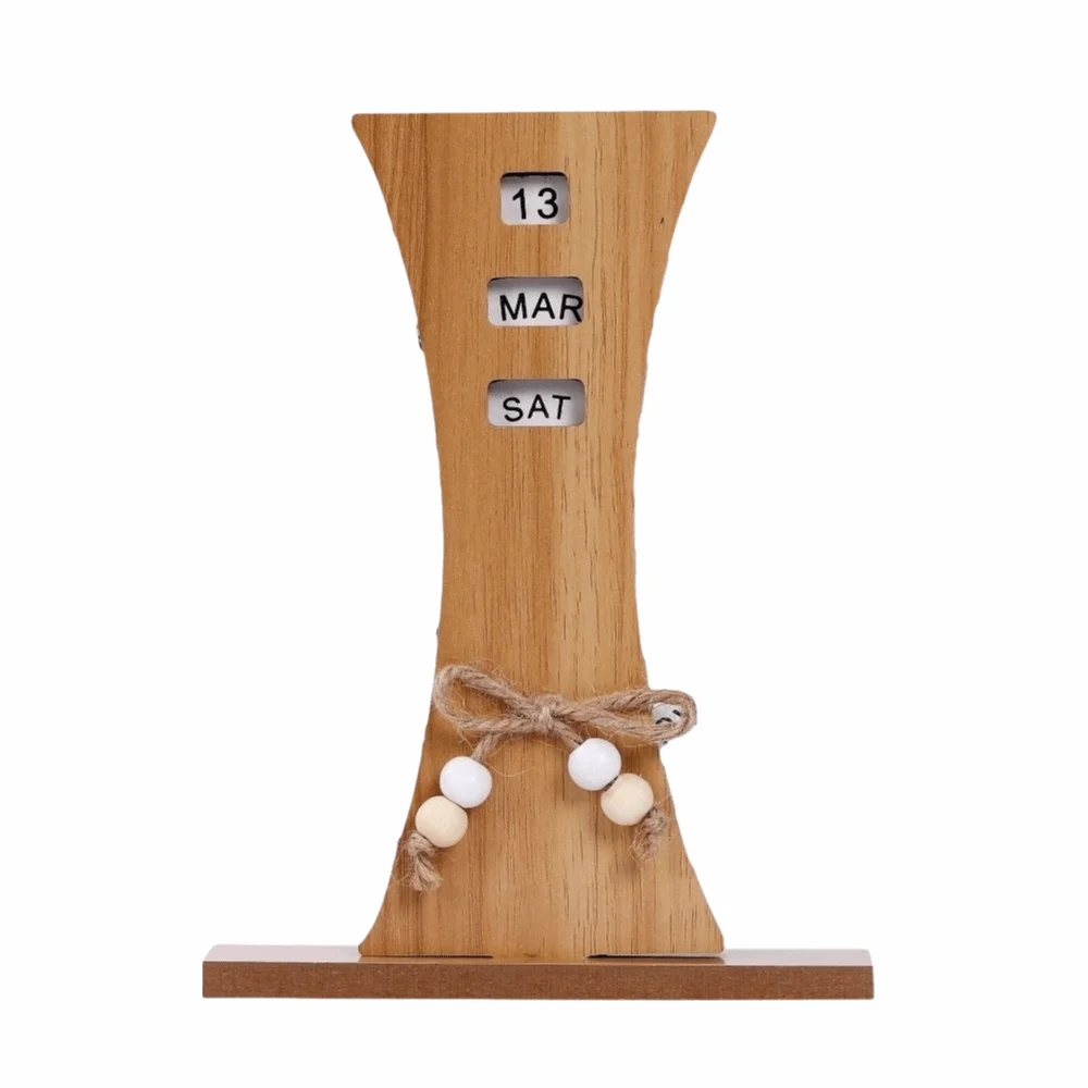 

Aesthetic Wooden Perpetual Calendar Moon Reusable Manual Rotating Desk Calendar Home Decoration Ferris Wheel