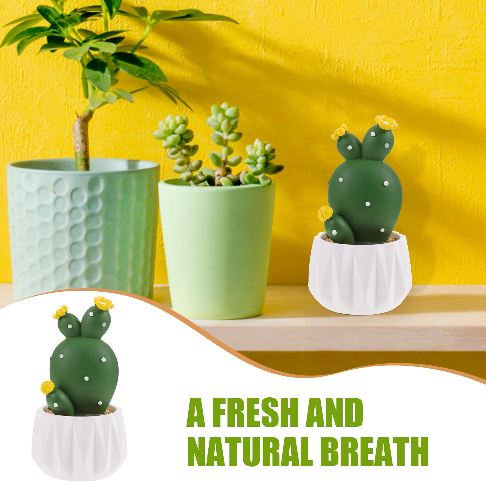 

Artificial Cactus Plant Lifelike Resin nament Indoor Decor Potted Succulent Model Gifts For Daughter In LawPlant