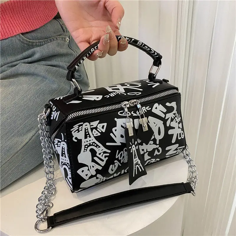 2023 luksusowy Design kobiety skórzane torebki i torebki moda Crossbody torby dla kobiet Graffiti torebki torby na ramię kobiety torba