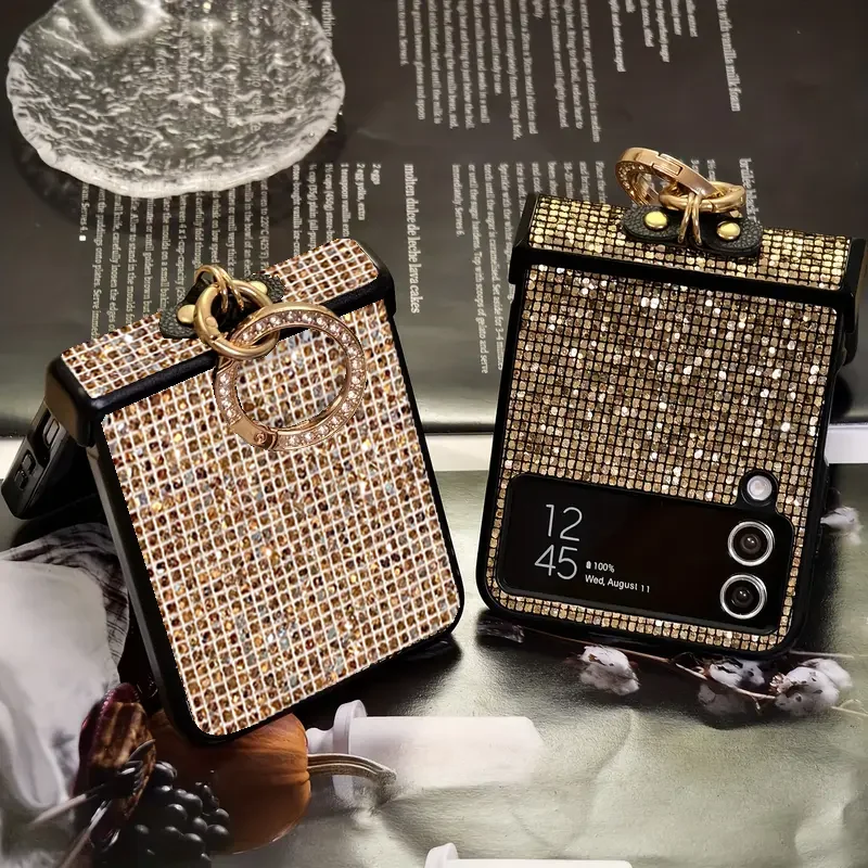 Artificial Diamond-Plated Ring Buckle Phone Case for Samsung