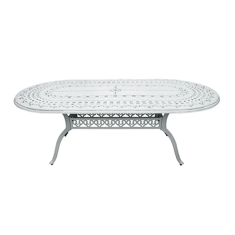 

Уличные столы и стулья из литого алюминия, комплект для отдыха на открытом воздухе, для сада и балкона, набор из пяти предметов, белый цвет.