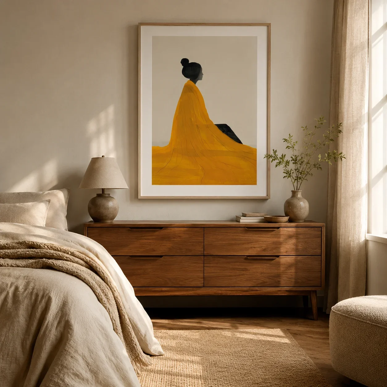1pc frameless Canvas Painting Edo Femme Poster,Canvas Wall Print,Modern Art Illustration,High‑Grade Home Decoration Artwork for