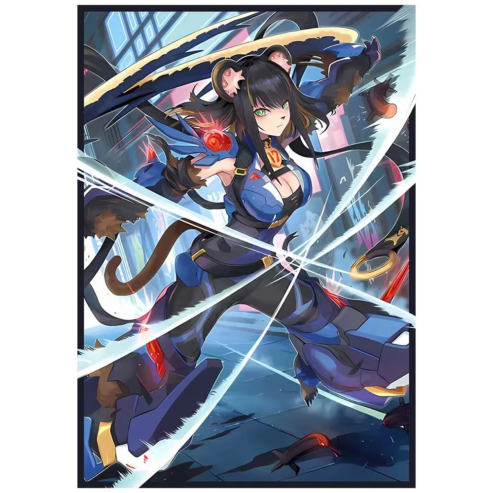 

63x90mm 50pcs Holographic Art Anime Printing Card Sleeves Board Game Trading Card Protector for YGO Card Best Gift