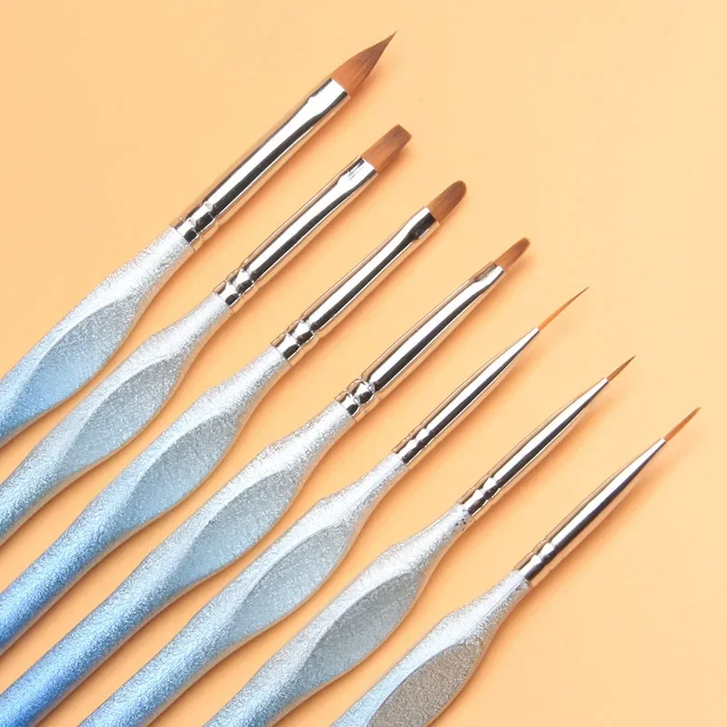 7 Pcs Extra Fine Detail Nylon Hair Hook Line Pen Triangle Handle Watercolor Painting Brush Set for Learning DIY Oil Acrylic Art