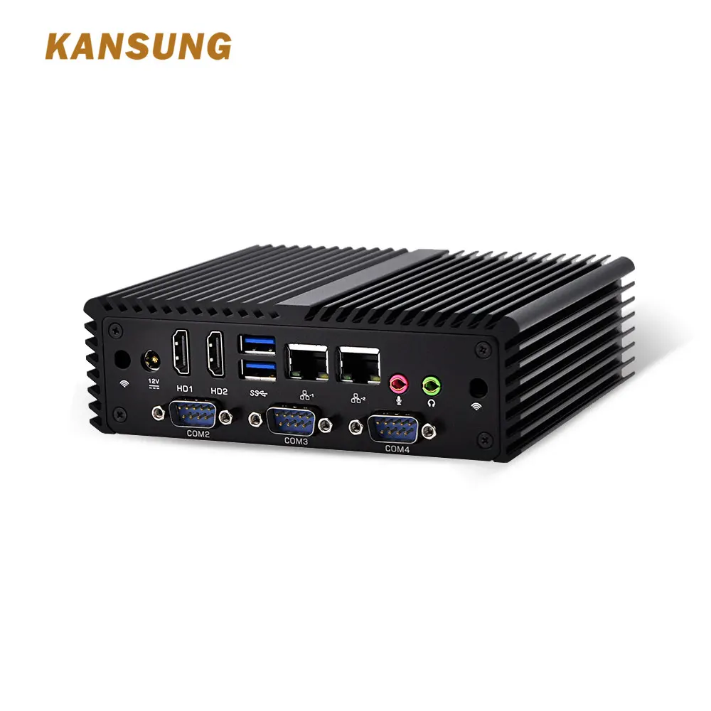 KANSUNG Conception sans ventilateur avec 2 LAN 4 RS-232 5005U touristes Core Processeur I3 HD vecMicro Ordinateur DDR3 Prise Mini PC