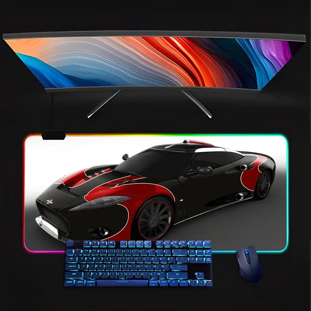 Spyker Aileron LM85 Mouse Pad RGB Pc Gamer Keyboard LED Glowing  Rubber Gaming Computer Mause pads Cute Cartoon Gaming Computer