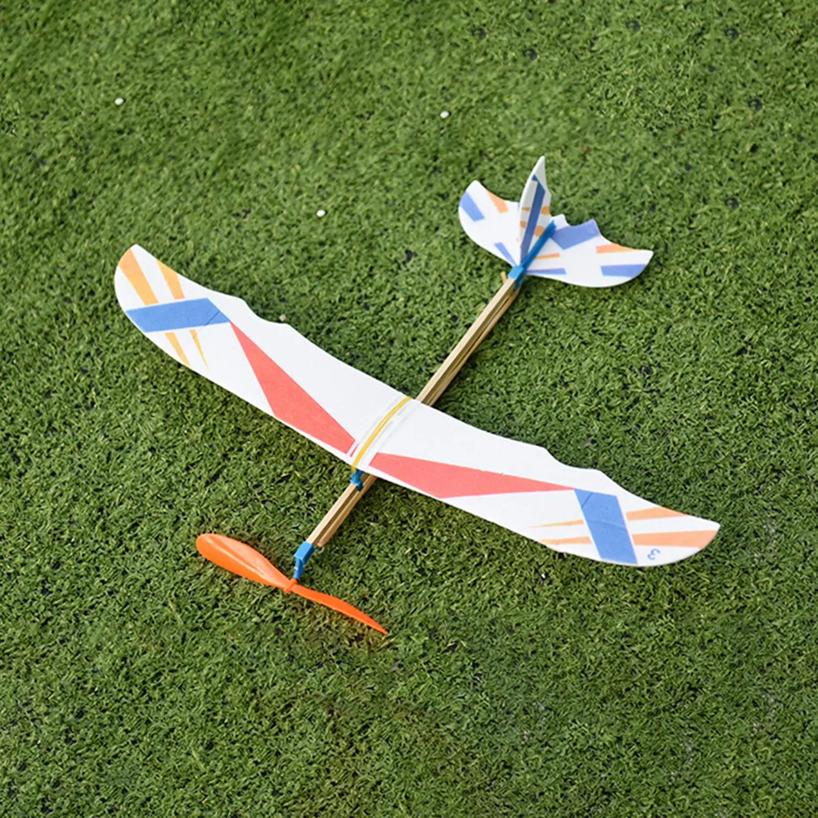 ยาง Band Powered เครื่องร่อนเครื่องบินรุ่น DIY Assembly โยนเครื่องร่อนเครื่องบินของเล่นเด็กกีฬากลางแจ้งของเล่นของขวัญ