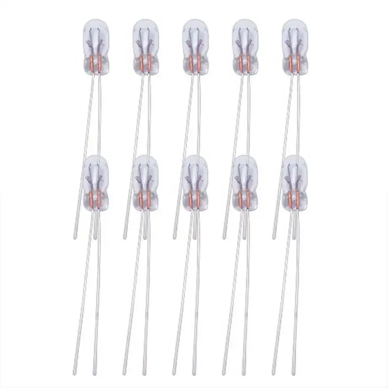 10pcs Miniature 3mm 12V Lamp Light Bulb Incandescent Filament T3 Halogen Bulb Quartz Transparent Glass Side Indicator Lights