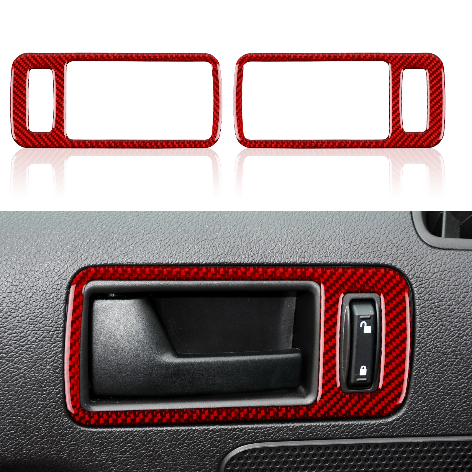 For Ford Mustang 2009 2010 2011 2012 2013 2014 Accessories Car Door Handle Bowl Sticker Decal Carbon Fiber Interior Trim Cover