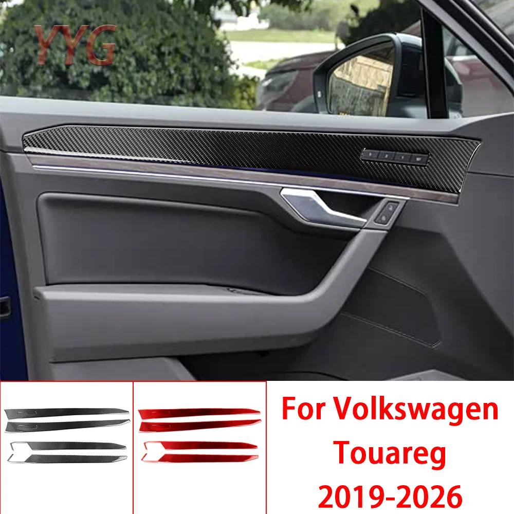 

Для Volkswagen Touareg 2019-2026: Декоративная накладка на внутреннюю дверную панель, рамка, карбоновые наклейки для интерьера автомобиля