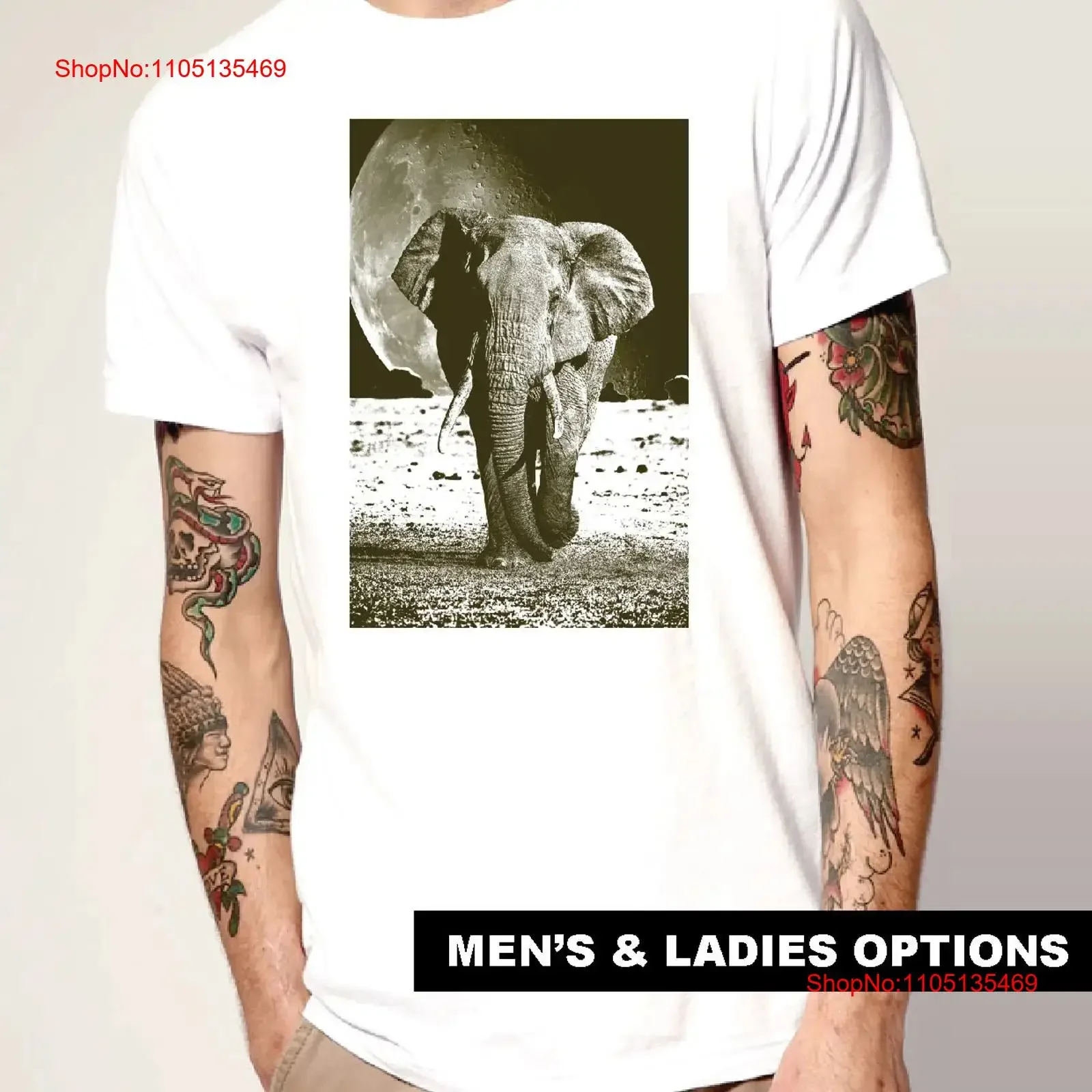 Cool T Shirt ELEPHANT MOON Sci Fi Planet Space Travel Stars UFO  vintage Washed homme Stylish graphic designer clothes