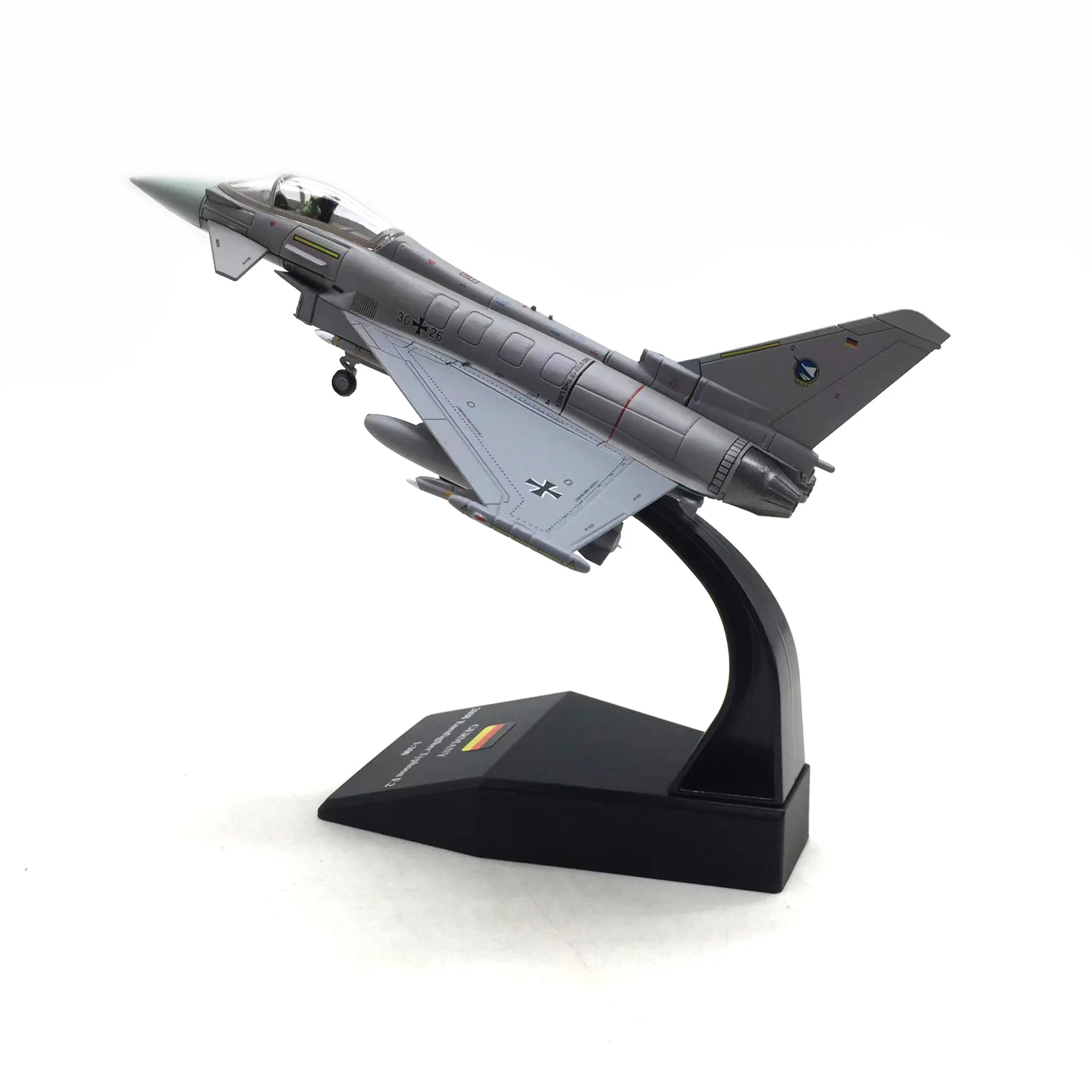 1:100 EF-2000 Eurofighter Typhoon Fighter Model & Display Stand Collection Gift EF 2000 Alloy Model Plane Mini Decorative Home