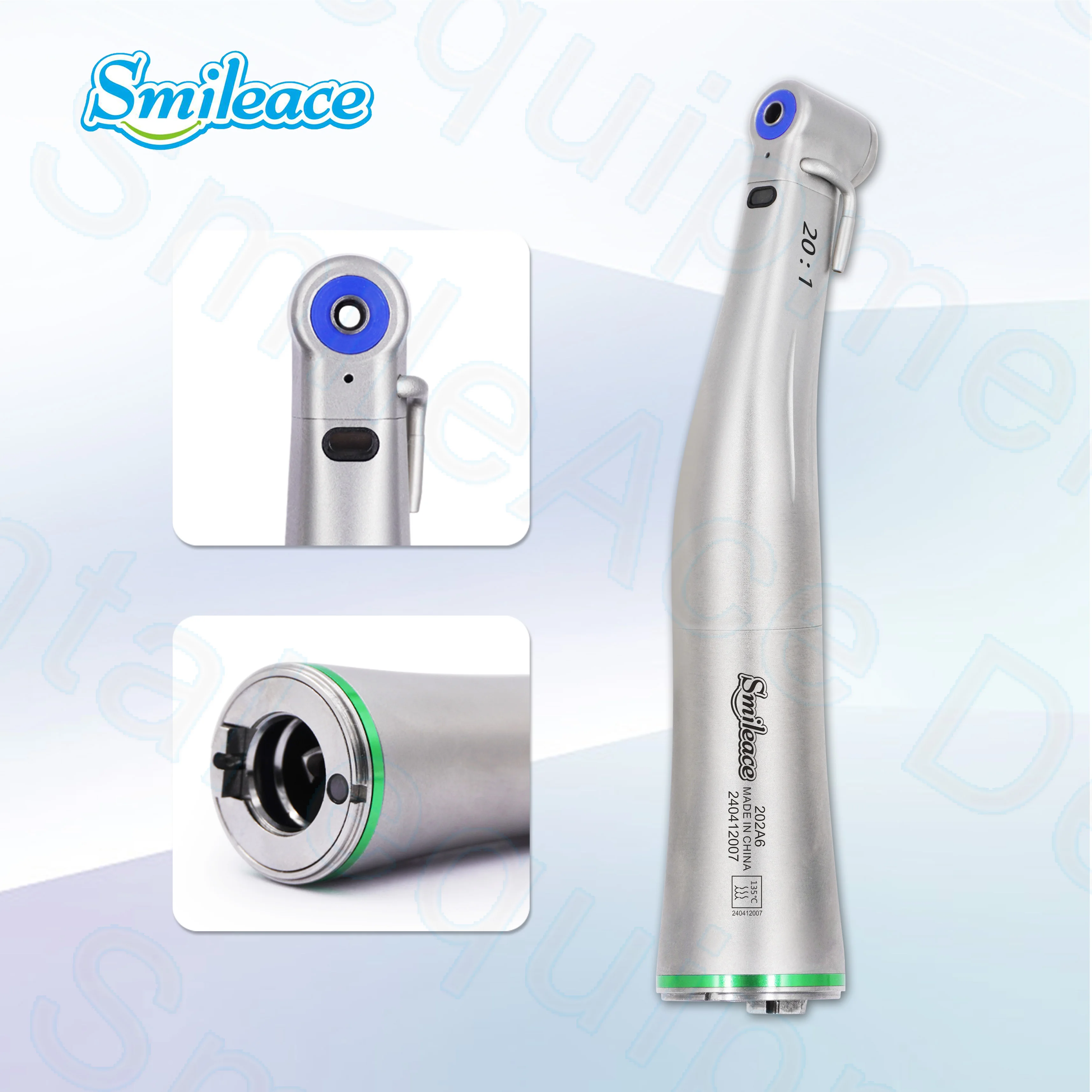 

Dental Low Speed Handpiece 20:1 X-SG20L LED Fiber Optic Implant Surgery Contra Angle Handpiece Air Turbine