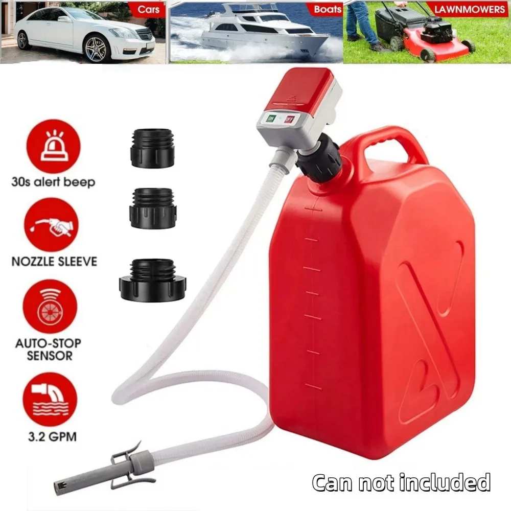 

Electric oil pump Automatic Fuel Transfer Pump Sensor Leak Protection 2.4GPM with 4 Tank Adapter 5 Hose Electric Oil Pump