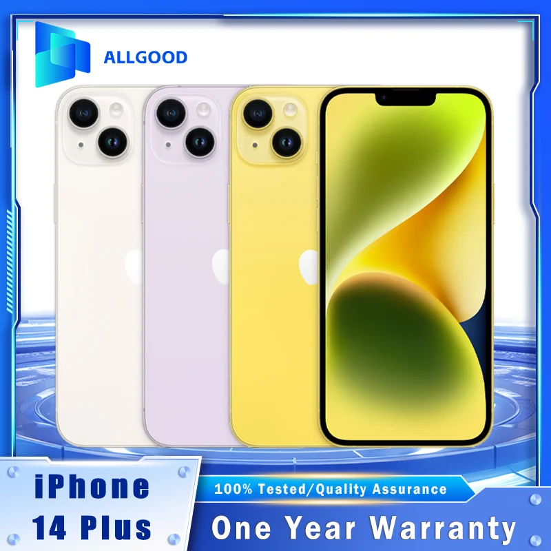 iPhone 14 Plus original de Apple, versión estadounidense desbloqueada - Pantalla Super Retina OLED de 6.7 pulgadas, solo doble eSIM, A15 Bionic, teléfono inteligente iOS 5G
