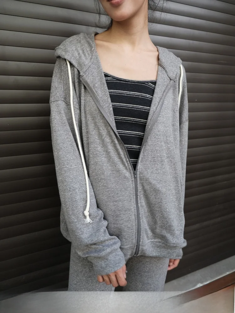 

Удобный льняной комплект из толстовки на молнии и брюк, повседневный свободный спортивный костюм для женщин, комплект из двух предметов: длинные брюки и топ с коротким рукавом